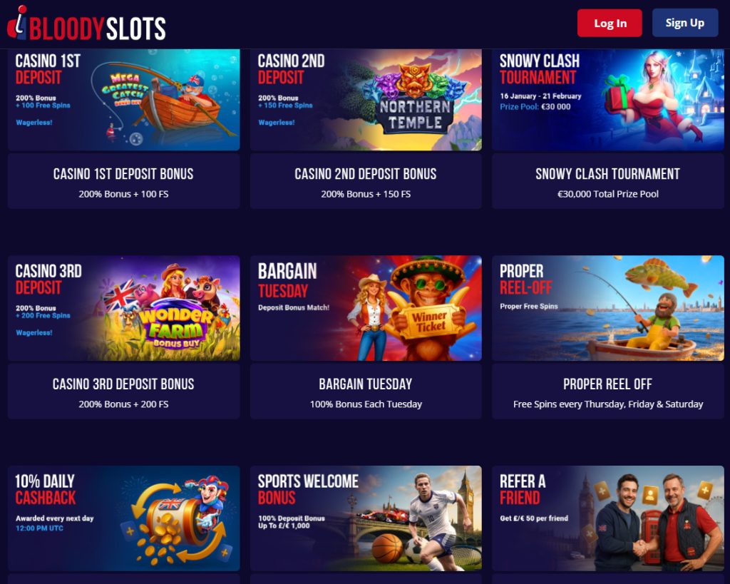 BloodySlots Casino bonuses and promotions