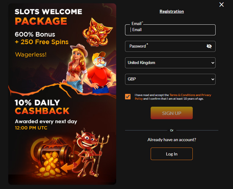 BoomingSlots Casino Signup and Login