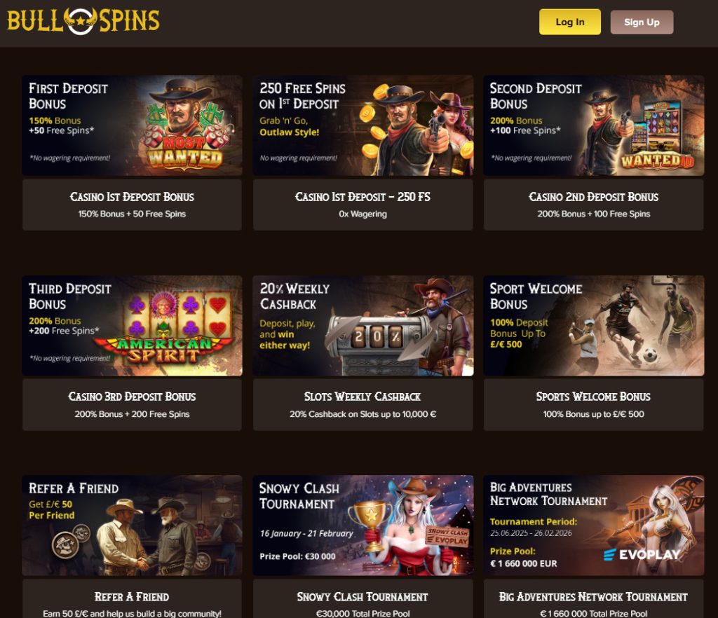BullSpins Casino bonuses and promotions