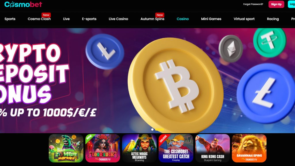 Cosmobet Casino Main Screenshot