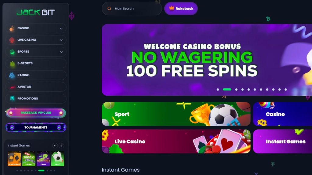 Jackbit Casino Main Screenshot