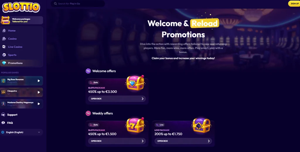 Slottio bonuses promotions codes
