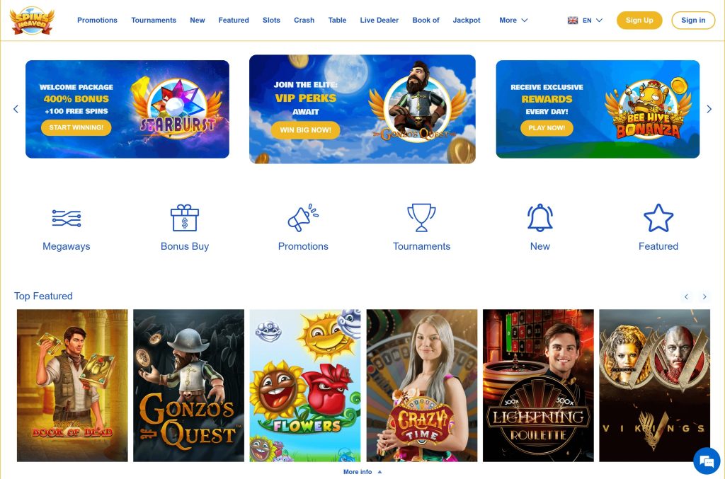 Spins Heaven Main Screenshot